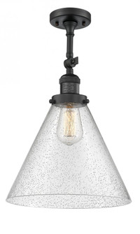 Cone - 1 Light - 12 inch - Matte Black - Adjustable Semi-Flush Mount (3442|201F-BK-G44-L-LED)