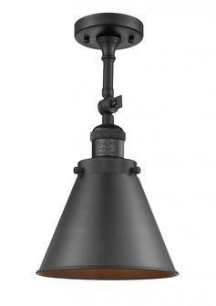 Appalachian - 1 Light - 8 inch - Matte Black - Semi-Flush Mount (3442|201F-BK-M13-BK-LED)