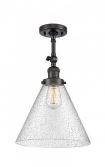 Cone - 1 Light - 12 inch - Oil Rubbed Bronze - Adjustable Semi-Flush Mount (3442|201F-OB-G44-L-LED)