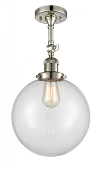 Beacon - 1 Light - 10 inch - Polished Nickel - Adjustable Semi-Flush Mount (3442|201F-PN-G202-10)