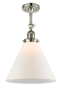 Cone - 1 Light - 12 inch - Polished Nickel - Adjustable Semi-Flush Mount (3442|201F-PN-G41-L-LED)