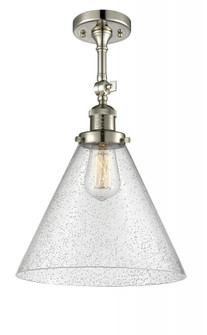 Cone - 1 Light - 12 inch - Polished Nickel - Adjustable Semi-Flush Mount (3442|201F-PN-G44-L)