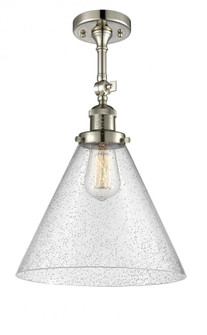 Cone - 1 Light - 12 inch - Polished Nickel - Adjustable Semi-Flush Mount (3442|201F-PN-G44-L-LED)