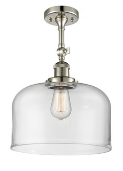 Bell - 1 Light - 12 inch - Polished Nickel - Adjustable Semi-Flush Mount (3442|201F-PN-G72-L-LED)