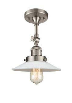 Halophane - 1 Light - 9 inch - Brushed Satin Nickel - Adjustable Semi-Flush Mount (3442|201F-SN-G1-LED)