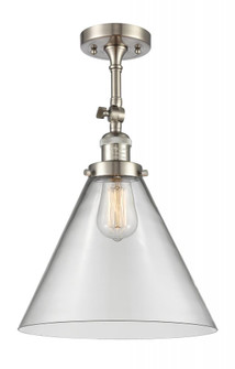 Cone - 1 Light - 12 inch - Brushed Satin Nickel - Adjustable Semi-Flush Mount (3442|201F-SN-G42-L)