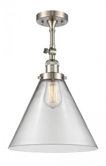 Cone - 1 Light - 12 inch - Brushed Satin Nickel - Adjustable Semi-Flush Mount (3442|201F-SN-G42-L-LED)