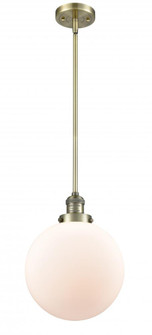 Beacon - 1 Light - 10 inch - Antique Brass - Stem Hung - Mini Pendant (3442|201S-AB-G201-10)