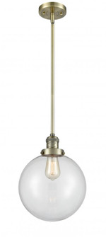 Beacon - 1 Light - 10 inch - Antique Brass - Stem Hung - Mini Pendant (3442|201S-AB-G202-10-LED)