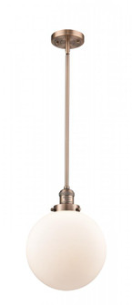 Beacon - 1 Light - 10 inch - Antique Copper - Stem Hung - Mini Pendant (3442|201S-AC-G201-10-LED)