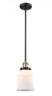 Canton - 1 Light - 7 inch - Black Antique Brass - Stem Hung - Mini Pendant (3442|201S-BAB-G181-LED)