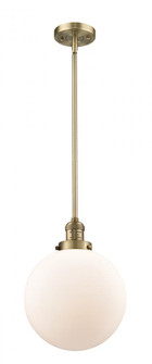 Beacon - 1 Light - 10 inch - Brushed Brass - Stem Hung - Mini Pendant (3442|201S-BB-G201-10-LED)