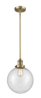 Beacon - 1 Light - 10 inch - Brushed Brass - Stem Hung - Mini Pendant (3442|201S-BB-G204-10)