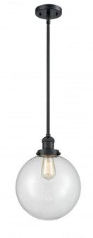 Beacon - 1 Light - 10 inch - Matte Black - Stem Hung - Mini Pendant (3442|201S-BK-G202-10)