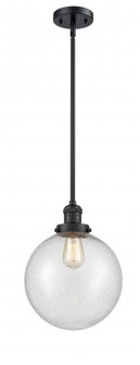 Beacon - 1 Light - 10 inch - Matte Black - Stem Hung - Mini Pendant (3442|201S-BK-G204-10)