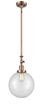 Beacon - 1 Light - 10 inch - Antique Copper - Stem Hung - Adjustable Mini Pendant (3442|206-AC-G202-10-LED)