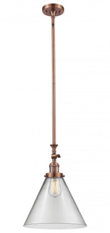 Cone - 1 Light - 12 inch - Antique Copper - Stem Hung - Adjustable Mini Pendant (3442|206-AC-G42-L-LED)
