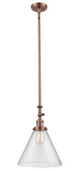 Cone - 1 Light - 12 inch - Antique Copper - Stem Hung - Adjustable Mini Pendant (3442|206-AC-G44-L)