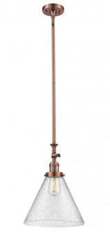 Cone - 1 Light - 12 inch - Antique Copper - Stem Hung - Adjustable Mini Pendant (3442|206-AC-G44-L-LED)