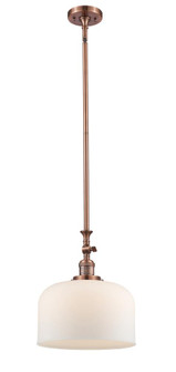 Bell - 1 Light - 12 inch - Antique Copper - Stem Hung - Adjustable Mini Pendant (3442|206-AC-G71-L)