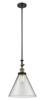 Cone - 1 Light - 12 inch - Black Antique Brass - Stem Hung - Adjustable Mini Pendant (3442|206-BAB-G42-L)