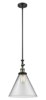 Cone - 1 Light - 12 inch - Black Antique Brass - Stem Hung - Adjustable Mini Pendant (3442|206-BAB-G42-L-LED)
