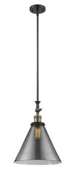 Cone - 1 Light - 12 inch - Black Antique Brass - Stem Hung - Adjustable Mini Pendant (3442|206-BAB-G43-L)