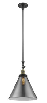 Cone - 1 Light - 12 inch - Black Antique Brass - Stem Hung - Adjustable Mini Pendant (3442|206-BAB-G43-L-LED)