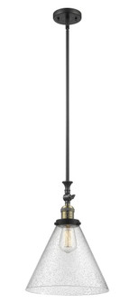 Cone - 1 Light - 12 inch - Black Antique Brass - Stem Hung - Adjustable Mini Pendant (3442|206-BAB-G44-L-LED)