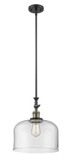 Bell - 1 Light - 12 inch - Black Antique Brass - Stem Hung - Adjustable Mini Pendant (3442|206-BAB-G72-L)