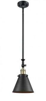 Appalachian - 1 Light - 8 inch - Black Antique Brass - Stem Hung - Adjustable Mini Pendant (3442|206-BAB-M13-BK)