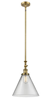 Cone - 1 Light - 12 inch - Brushed Brass - Stem Hung - Mini Pendant (3442|206-BB-G42-L)