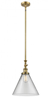 Cone - 1 Light - 12 inch - Brushed Brass - Stem Hung - Adjustable Mini Pendant (3442|206-BB-G42-L-LED)