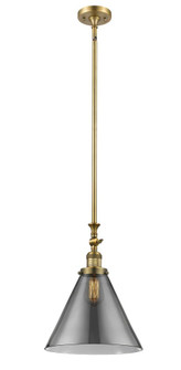 Cone - 1 Light - 12 inch - Brushed Brass - Stem Hung - Mini Pendant (3442|206-BB-G43-L)