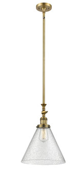 Cone - 1 Light - 12 inch - Brushed Brass - Stem Hung - Adjustable Mini Pendant (3442|206-BB-G44-L)