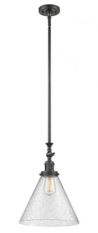 Cone - 1 Light - 12 inch - Oil Rubbed Bronze - Stem Hung - Adjustable Mini Pendant (3442|206-OB-G44-L-LED)