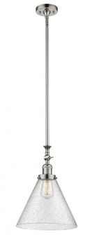 Cone - 1 Light - 12 inch - Polished Nickel - Stem Hung - Adjustable Mini Pendant (3442|206-PN-G44-L-LED)