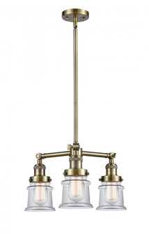Canton - 3 Light - 18 inch - Antique Brass - Stem Hung - Chandelier (3442|207-AB-G182S)