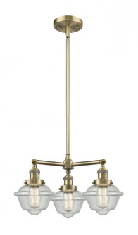 Oxford - 3 Light - 20 inch - Antique Brass - Stem Hung - Chandelier (3442|207-AB-G534)