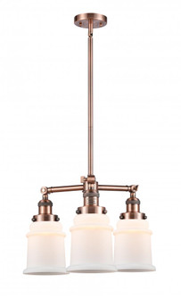 Canton - 3 Light - 18 inch - Antique Copper - Stem Hung - Chandelier (3442|207-AC-G181-LED)