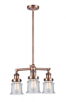 Canton - 3 Light - 18 inch - Antique Copper - Stem Hung - Chandelier (3442|207-AC-G184S-LED)