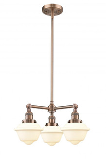 Oxford - 3 Light - 20 inch - Antique Copper - Stem Hung - Chandelier (3442|207-AC-G531)