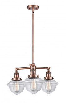 Oxford - 3 Light - 20 inch - Antique Copper - Stem Hung - Chandelier (3442|207-AC-G532)