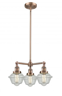 Oxford - 3 Light - 20 inch - Antique Copper - Stem Hung - Chandelier (3442|207-AC-G534)