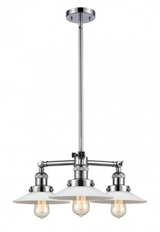 Halophane - 3 Light - 22 inch - Polished Chrome - Stem Hung - Chandelier (3442|207-PC-G1)