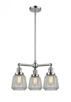 Chatham - 3 Light - 24 inch - Polished Chrome - Stem Hung - Chandelier (3442|207-PC-G142-LED)