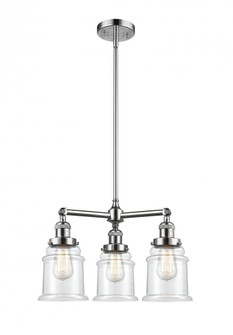 Canton - 3 Light - 18 inch - Polished Chrome - Stem Hung - Chandelier (3442|207-PC-G182)