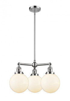 Beacon - 3 Light - 22 inch - Polished Chrome - Stem Hung - Chandelier (3442|207-PC-G201-8-LED)