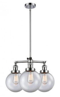 Beacon - 3 Light - 22 inch - Polished Chrome - Stem Hung - Chandelier (3442|207-PC-G202-8)