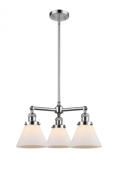 Cone - 3 Light - 22 inch - Polished Chrome - Stem Hung - Chandelier (3442|207-PC-G41-LED)